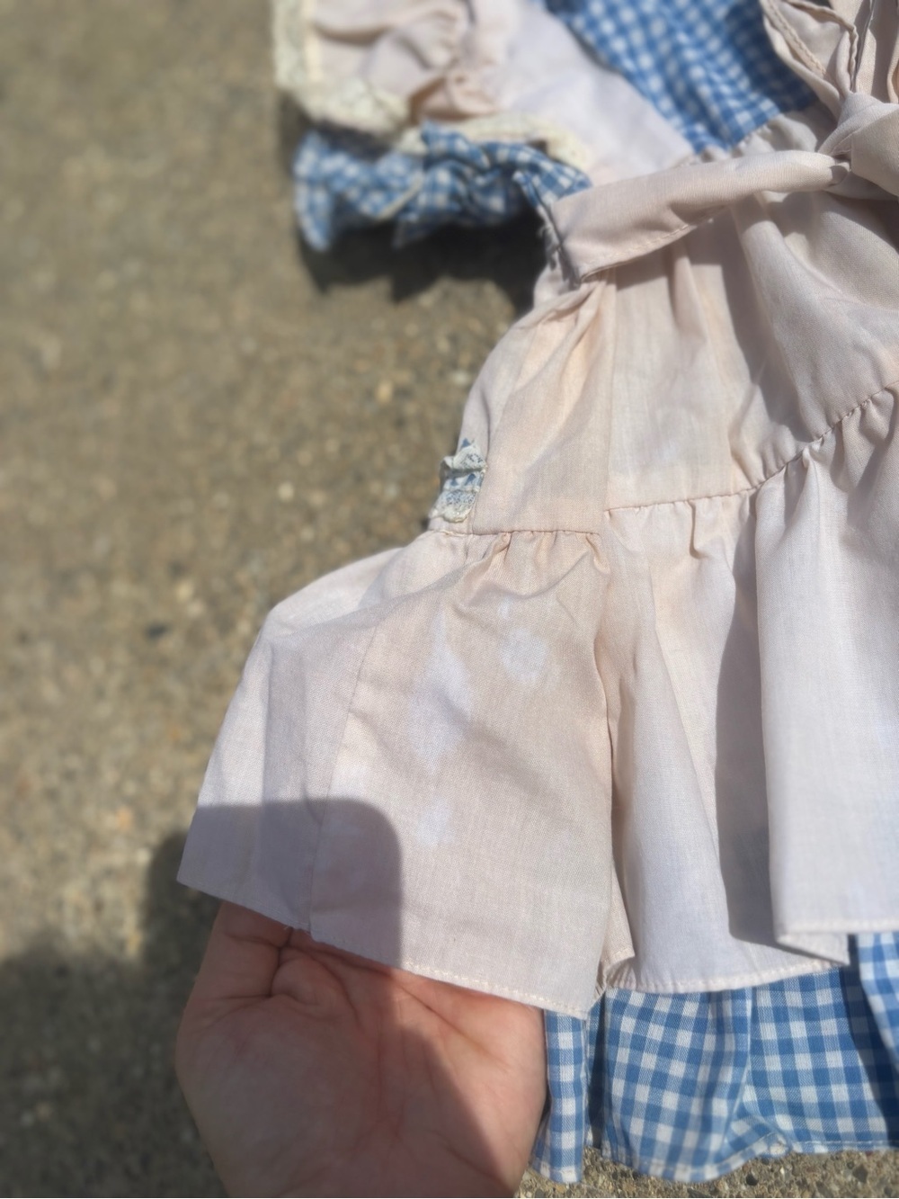 Vintage Blue Gingham Embroidered Prairie Dress 2T-3T - Picture 6 of 9